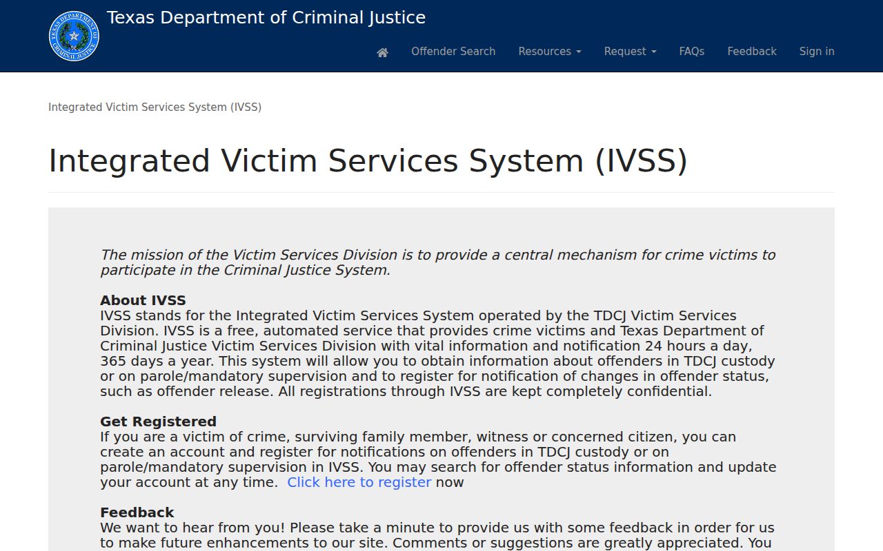 Texas inmate notification options tied to Hemphill County arrest custody