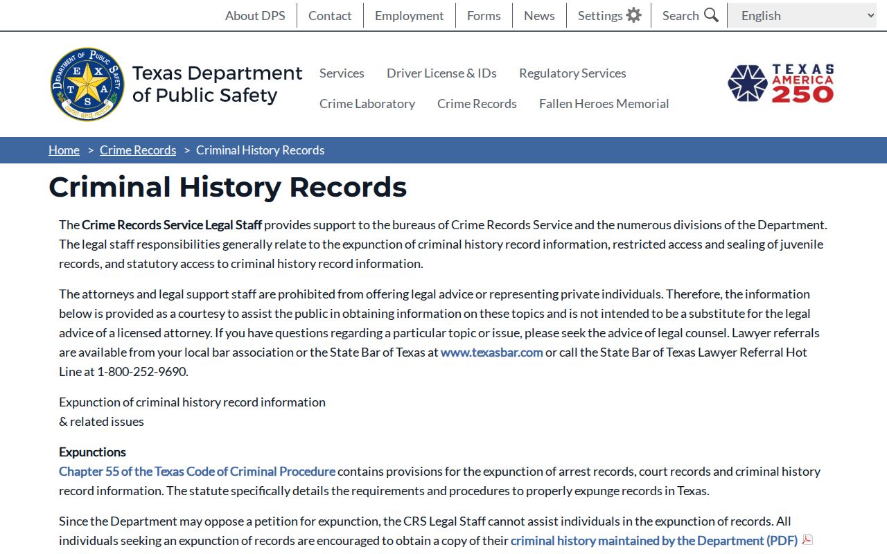 Hemphill County criminal history Texas DPS records hub