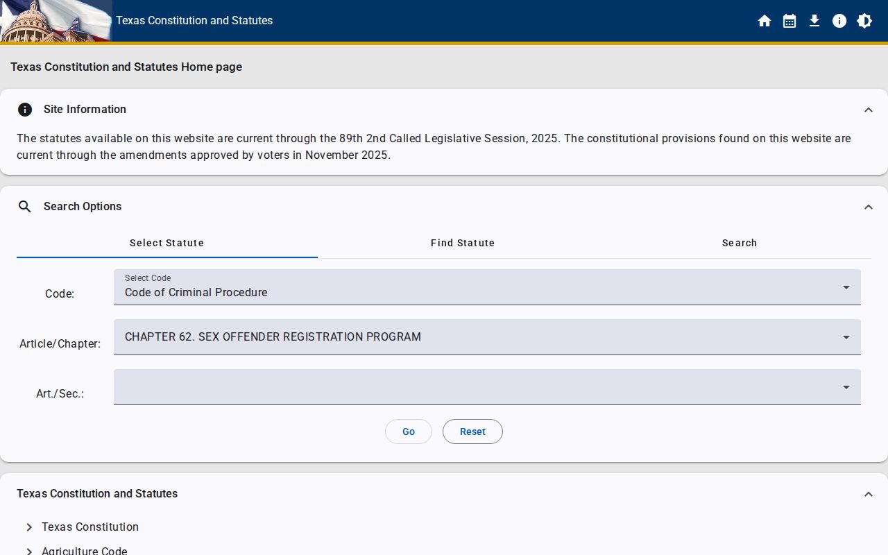 Texas law governing Hemphill County sex offender registration duties